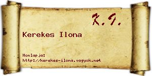 Kerekes Ilona névjegykártya